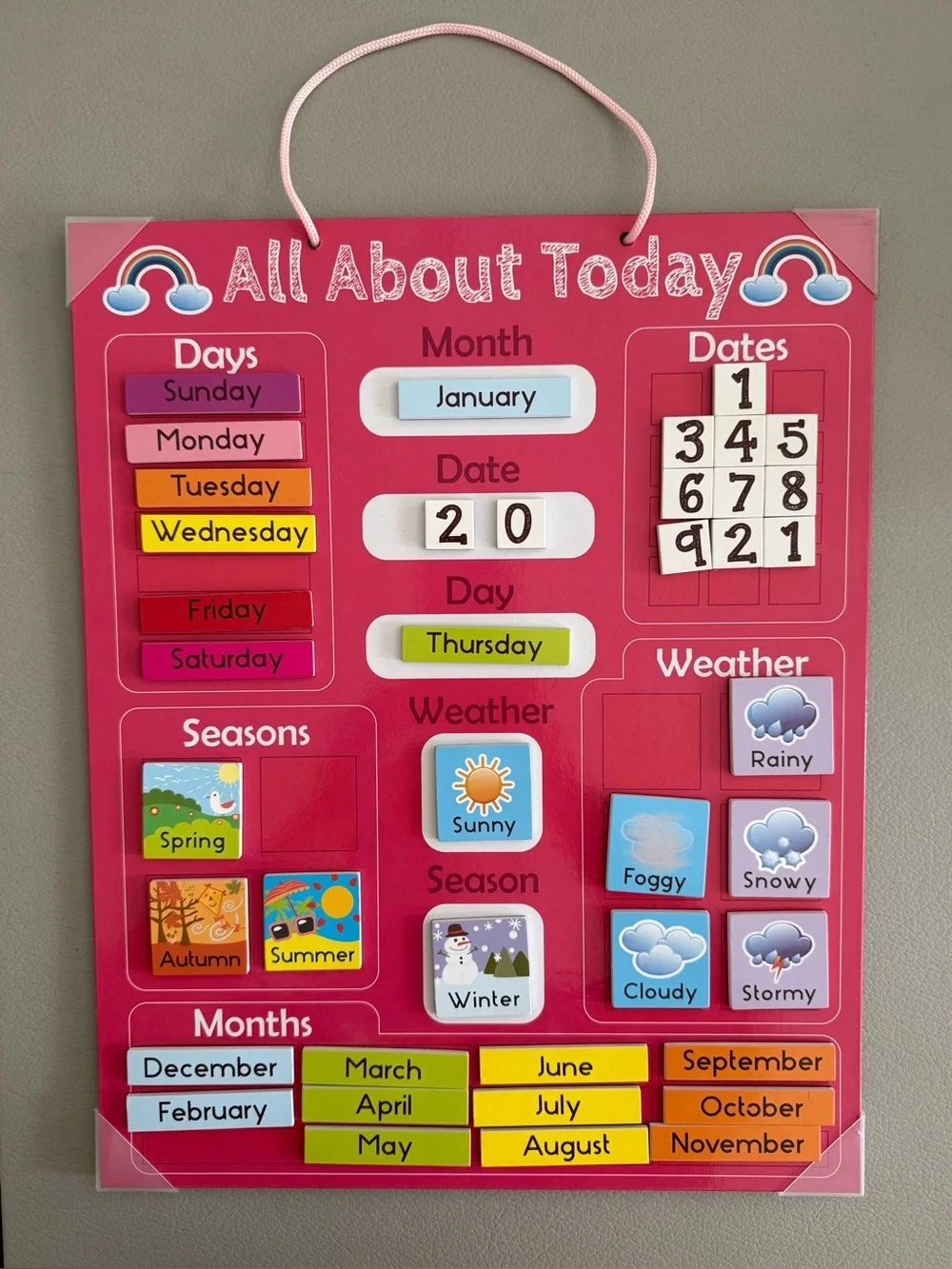 EUC Magnetic Calendar & Weather Chart for Kids - Daily Calendar Learning | STEM